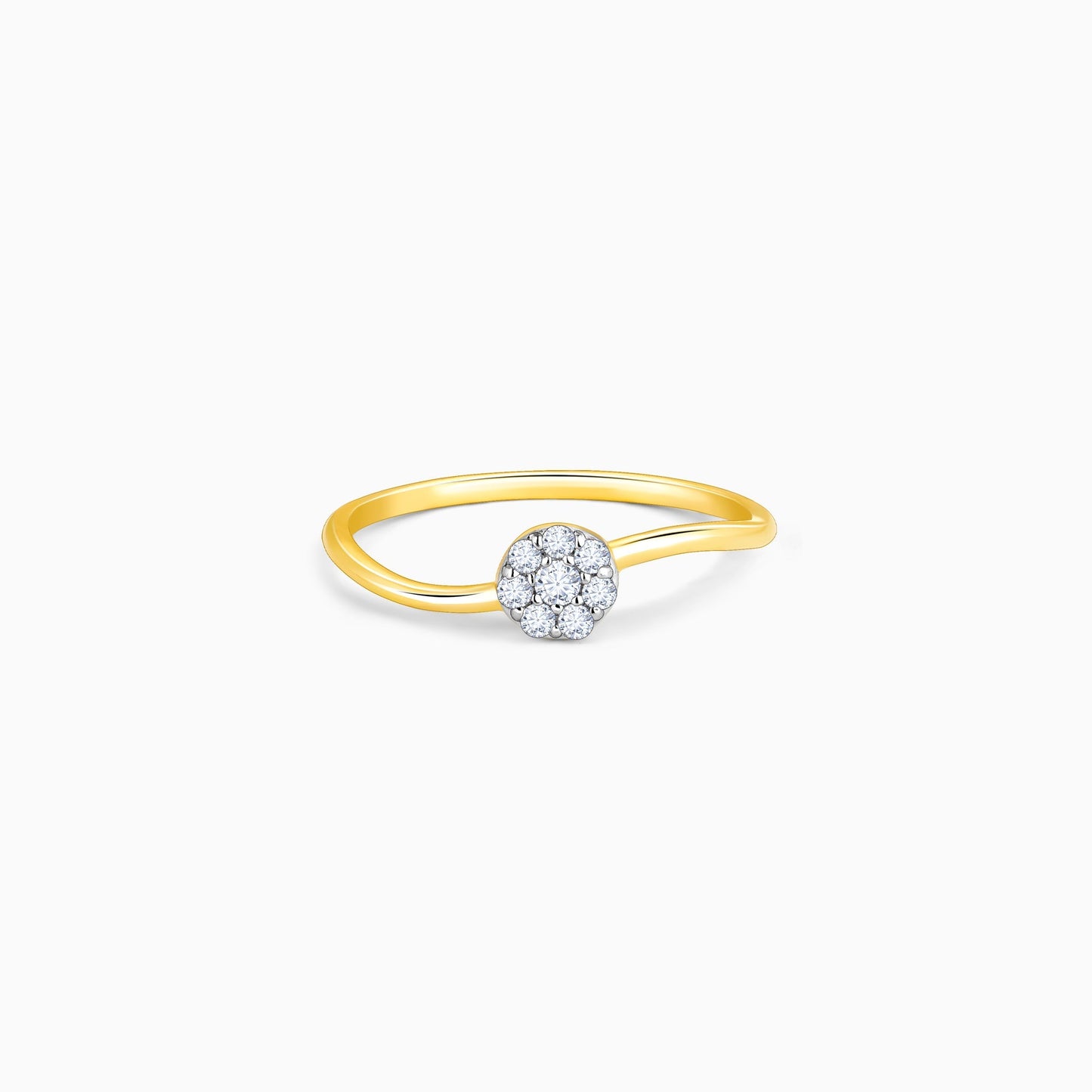 Gold Floral Orb Diamond Ring