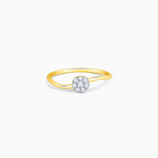 Gold Floral Orb Diamond Ring