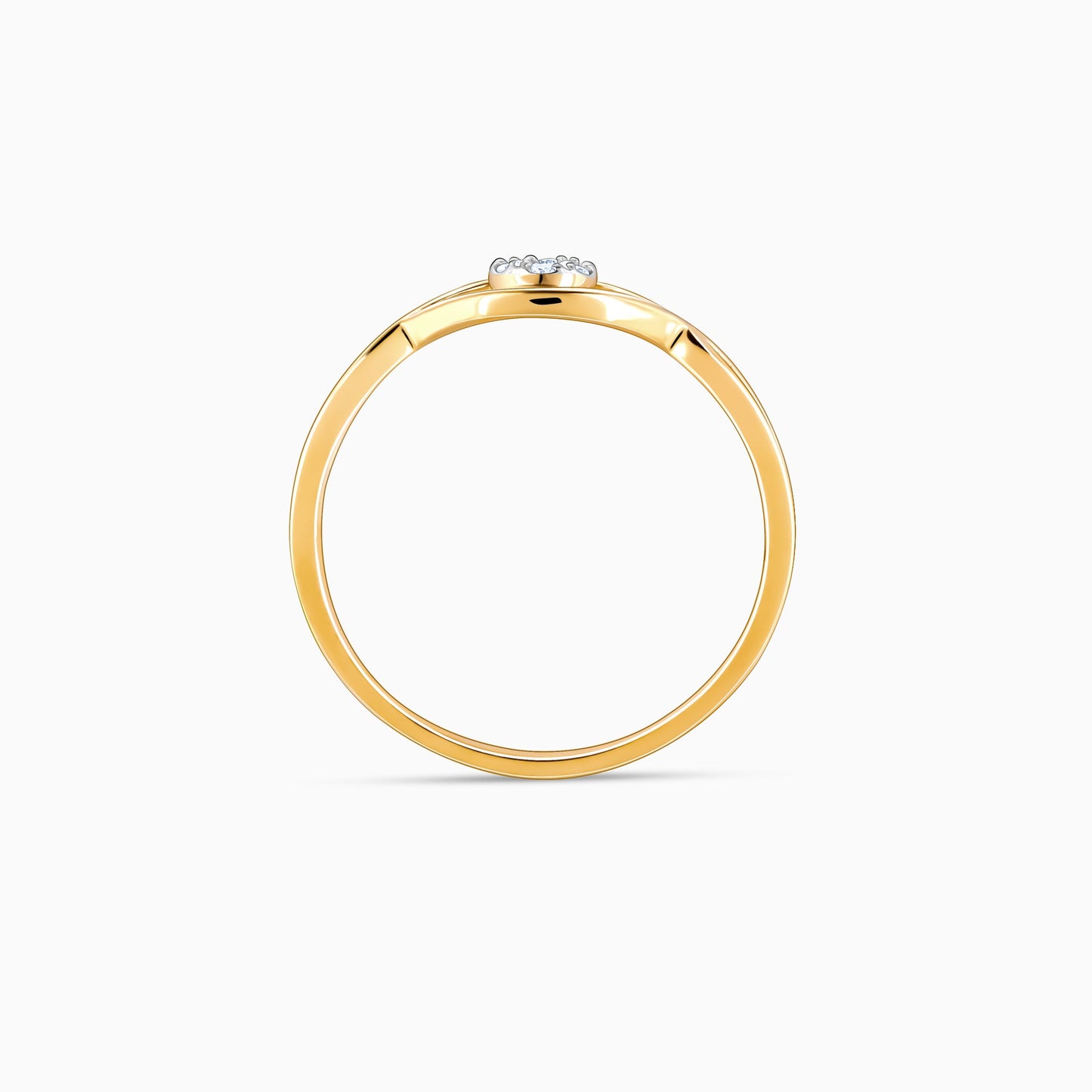 Gold Embraced By Love Diamond Ring