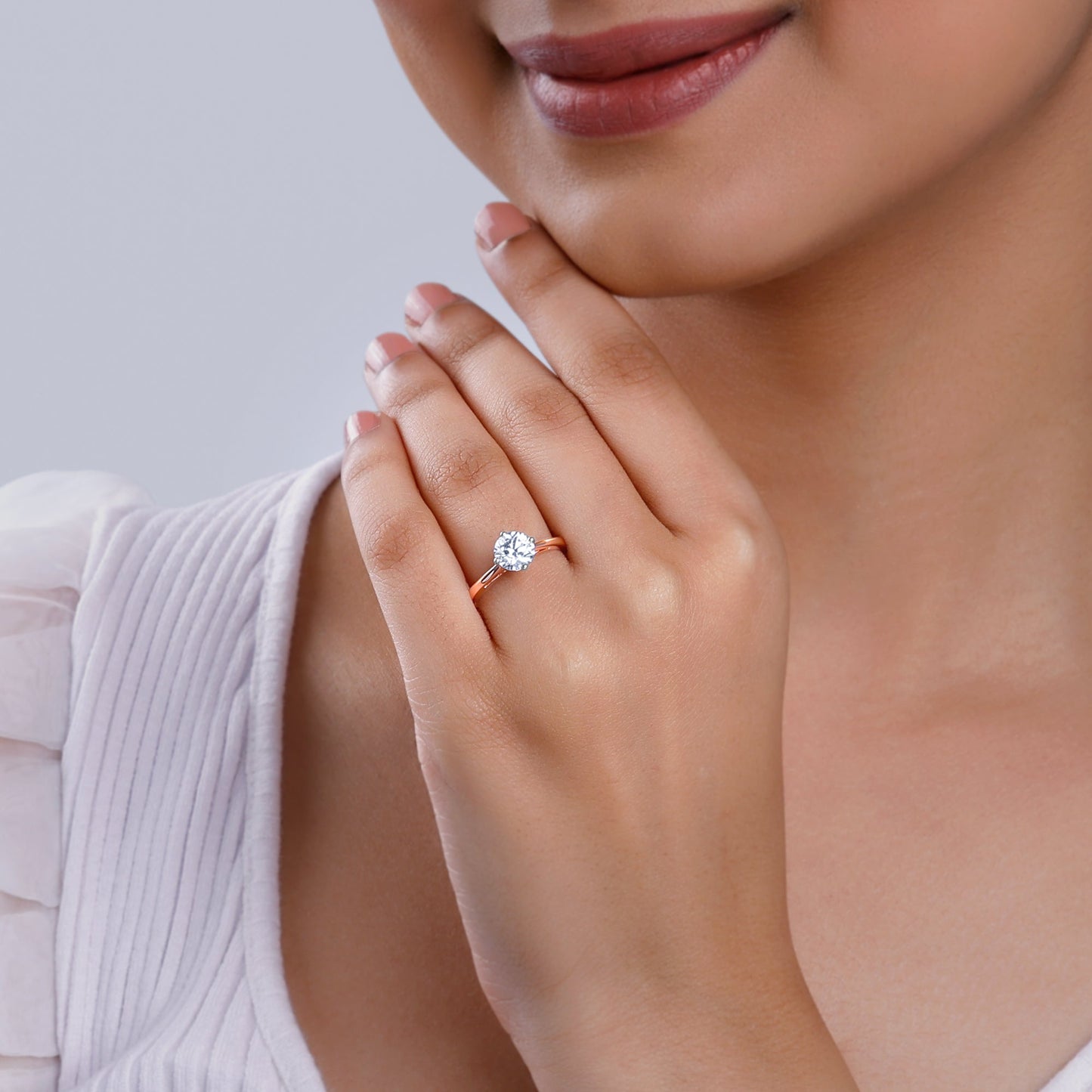 Rose Gold Yolo Solitaire Diamond Ring