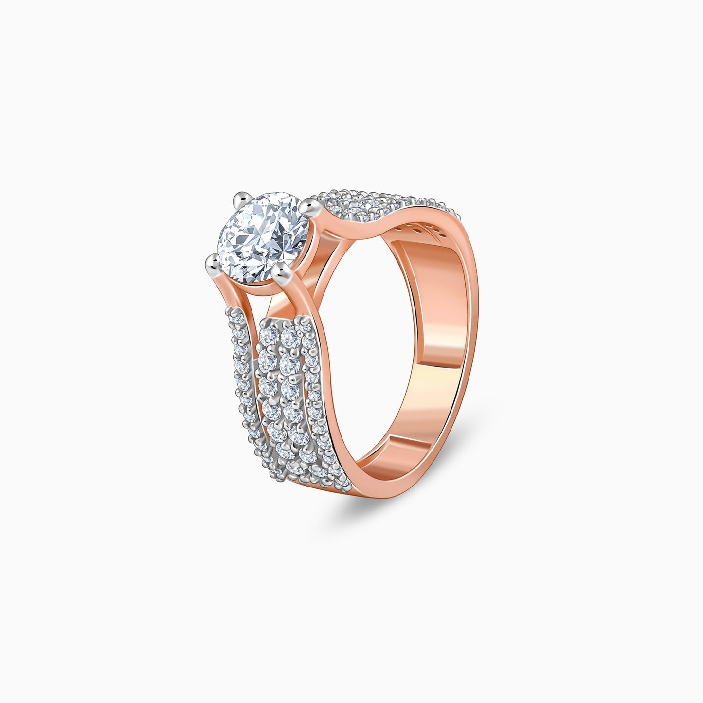 Rose Gold Narvi Solitaire Diamond Ring