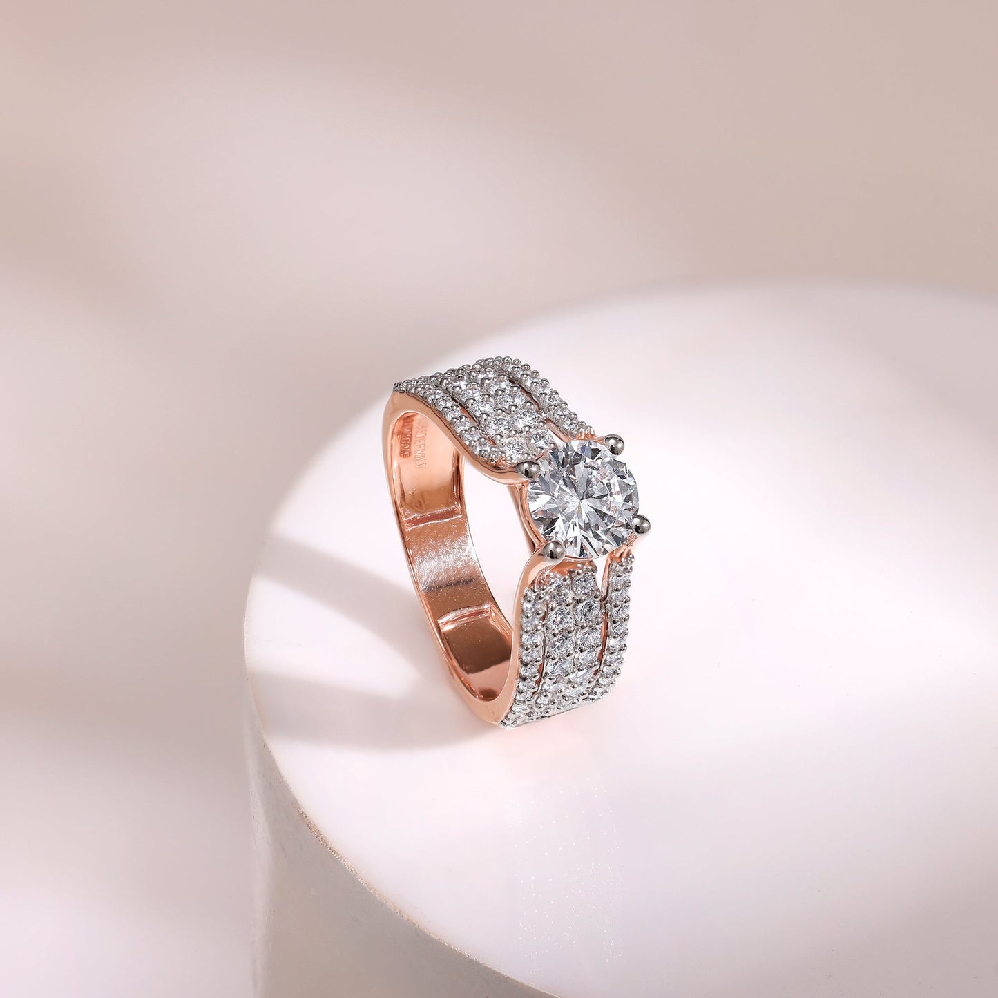 Rose Gold Narvi Solitaire Diamond Ring