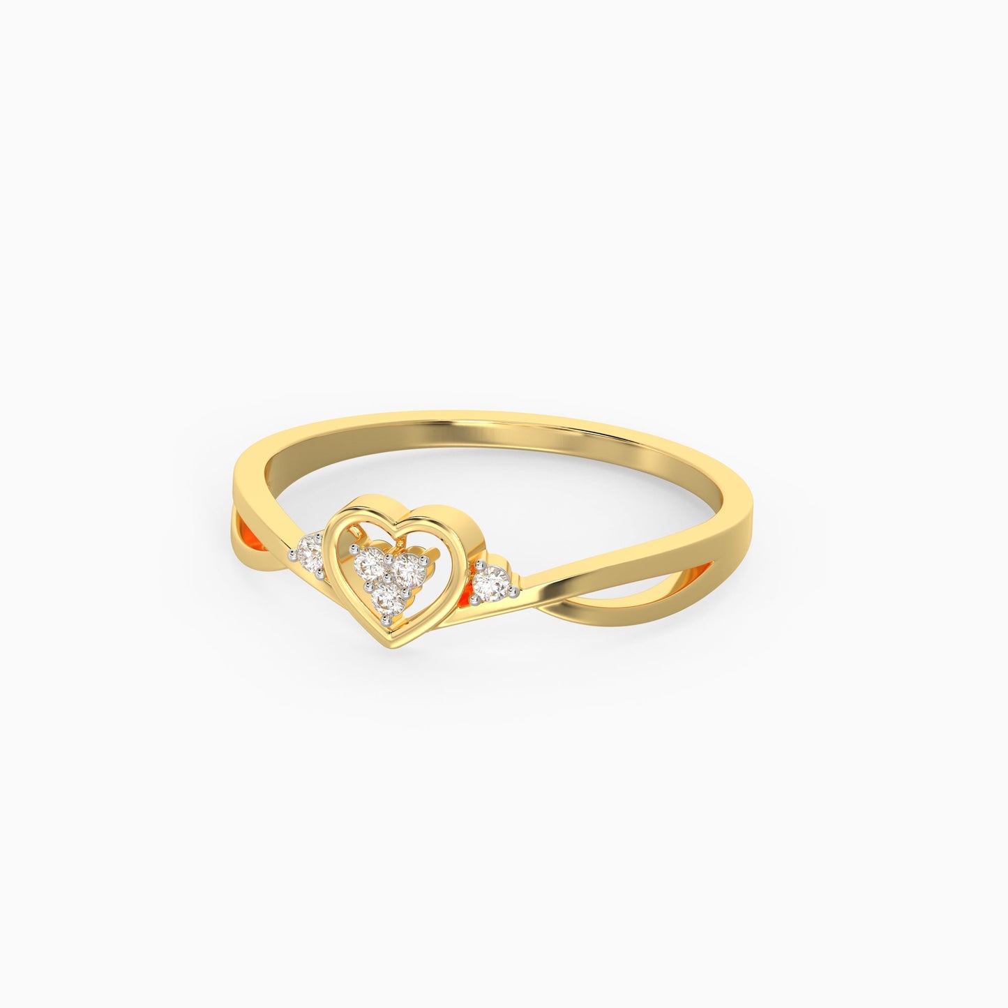 Gold Warm Heart Diamond Ring
