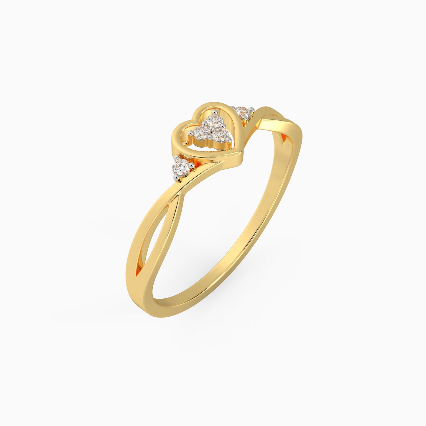 Gold Warm Heart Diamond Ring