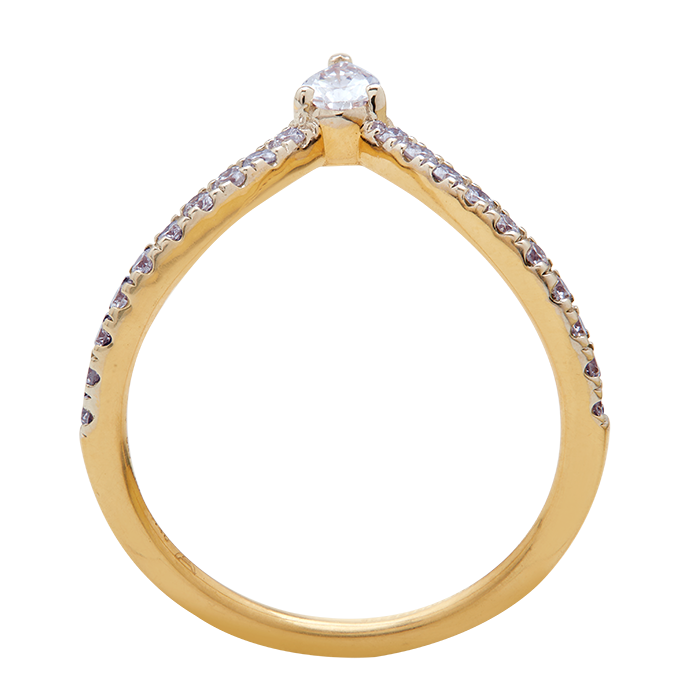 Aukera – Lumière Pear Pavé Ring