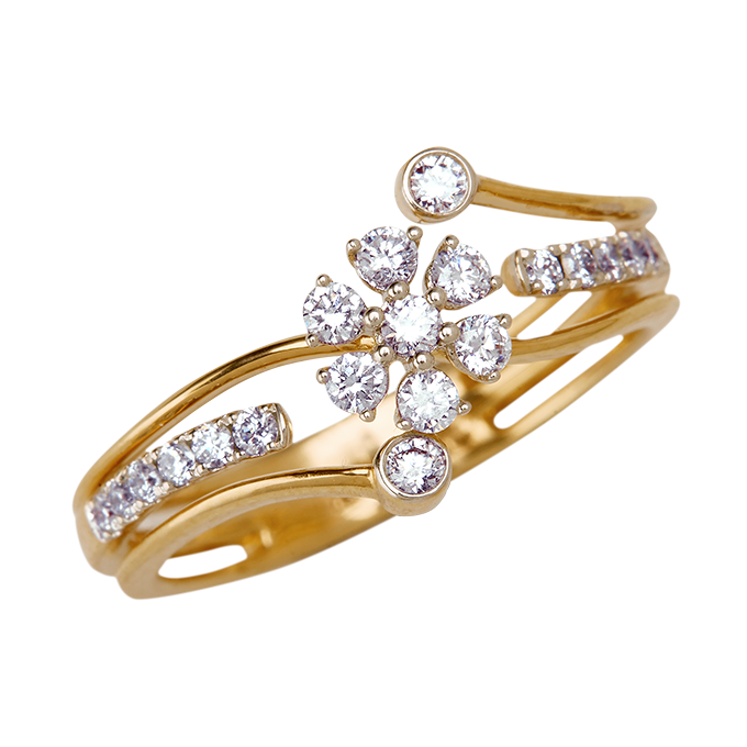 Aukera - Floral Split Shank Ring