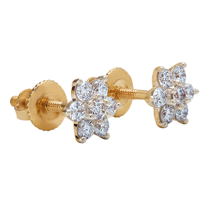 Aukera - Close-Knit Floral Diamond Studs