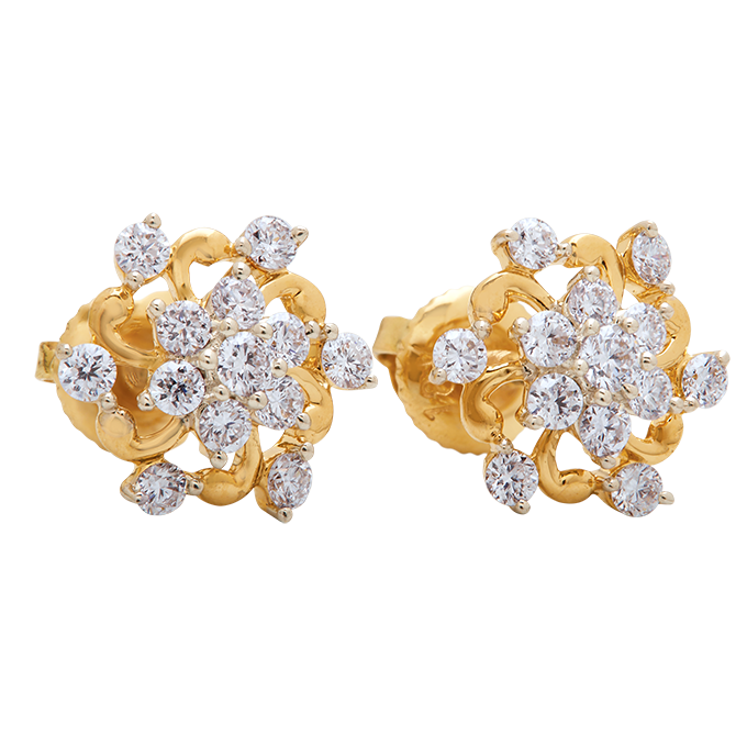 Aukera - Glinting Petal Swirl Studs