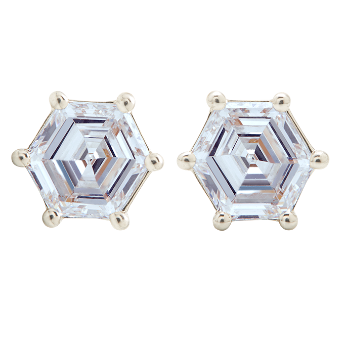 Aukera - Hexa Diamond Stud Earrings