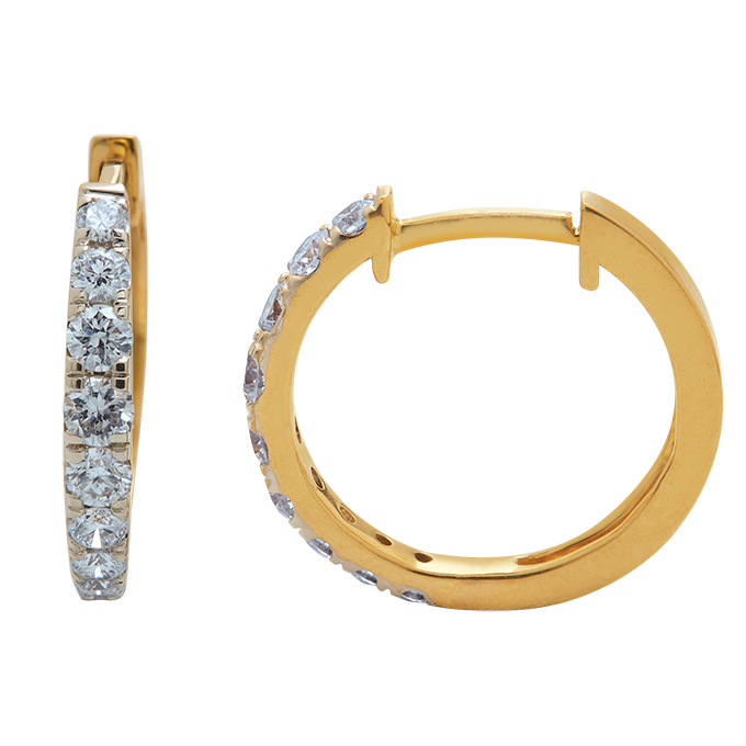 Aukera - 18K Gold Studded Hoops