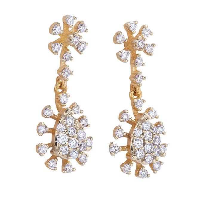 Aukera – Elongated Pear Cascade Earrings