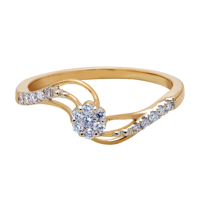 Aukera – Twisted Shank Cluster Diamond Ring