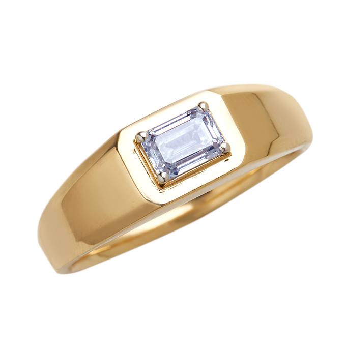 Aukera – Emerald Radiance Men's Gold Ring