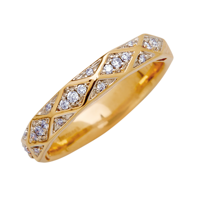 Aukera - Celestia Criss-Cross Diamond Band