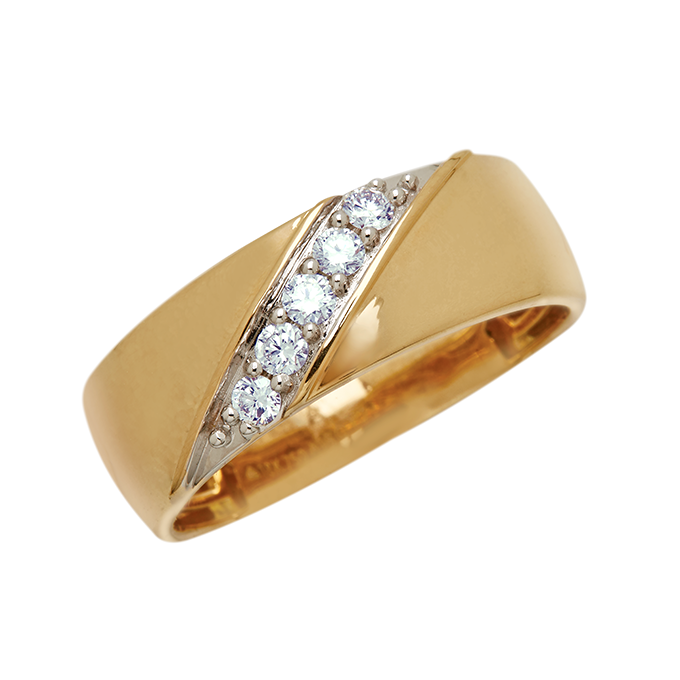 Aukera – Oblique Line Men’s Diamond Ring