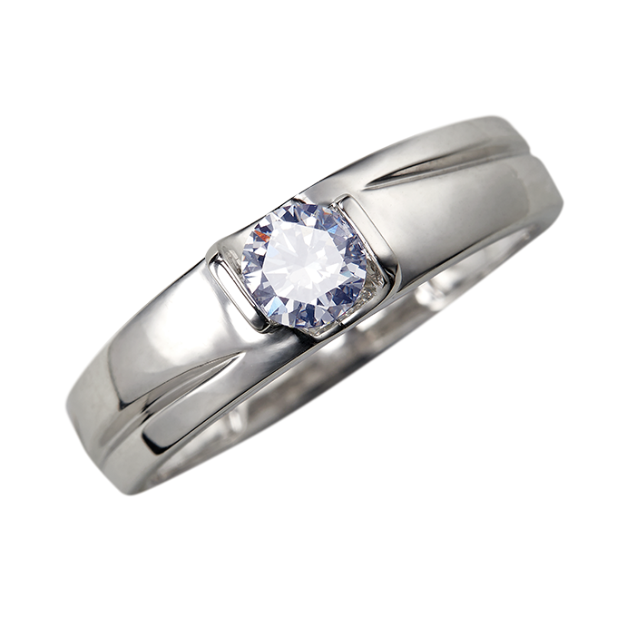 Aukera – Men's White Gold Diamond Ring