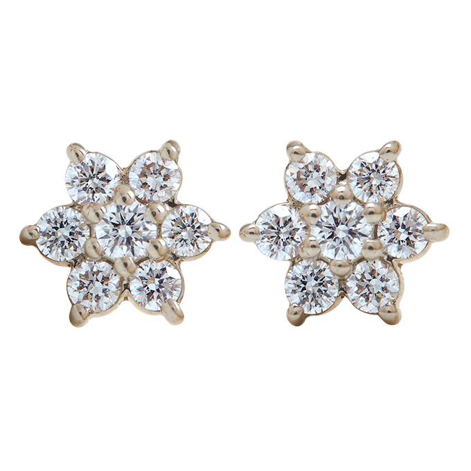 Aukera - Classic Floral Diamond Studs