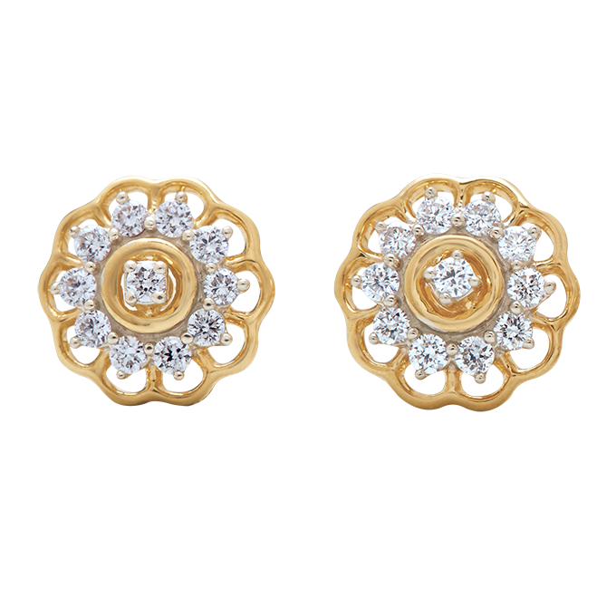 Aukera - Gilded Bloom Diamond Studs