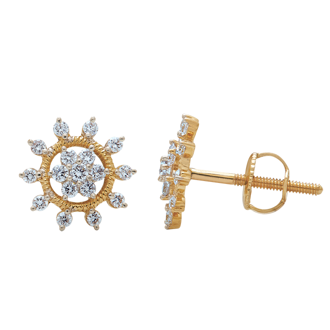 Aukera - Sunburst Floral Diamond Studs