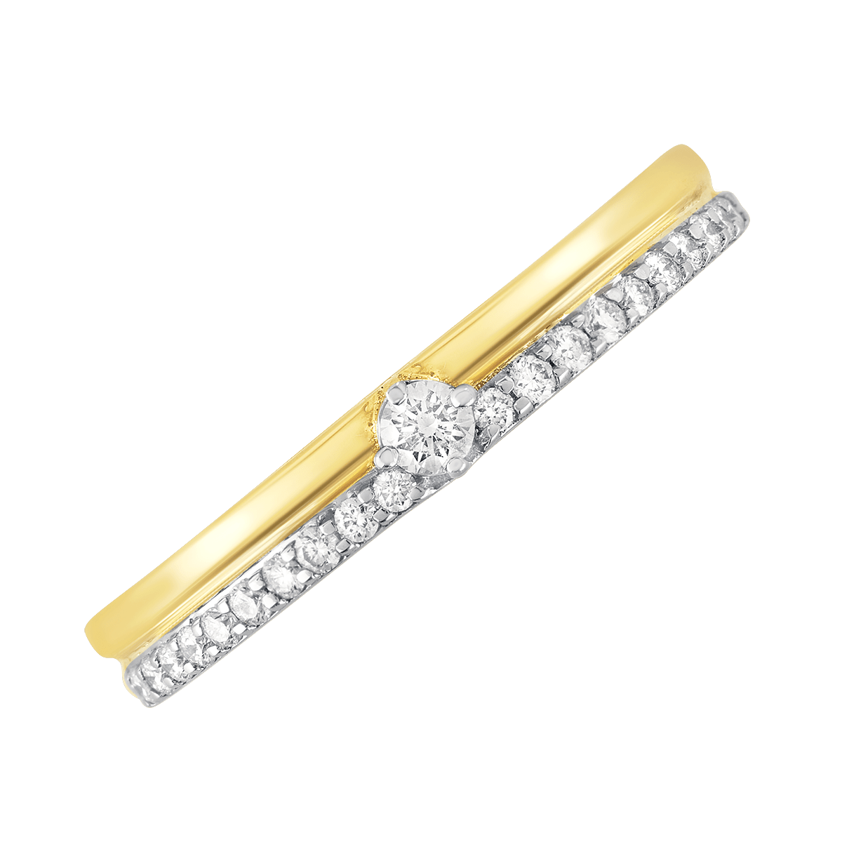 Aukera - Dual Band Solitaire Ring