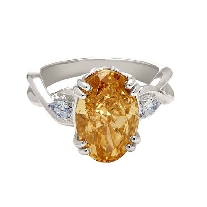 Aukera – Champagne Braided Oval Ring