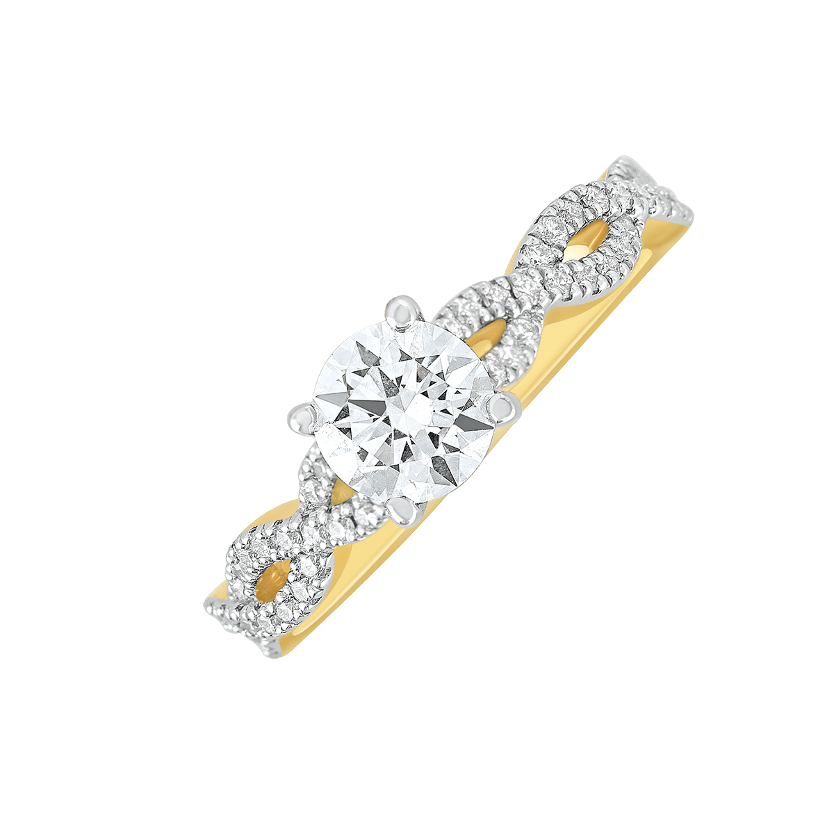 Aukera - Braided Shank Solitaire Ring