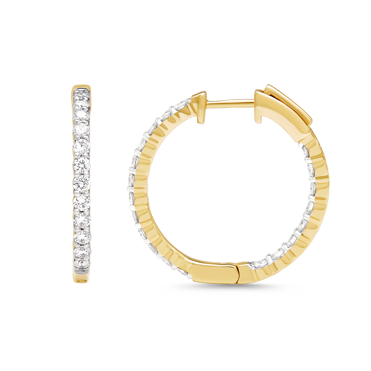 Aukera - Classic Half Eternity Diamond Hoops