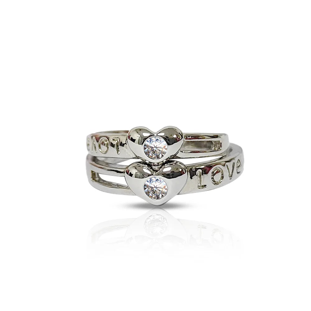 Eternal Love Heart Couple Ring Set