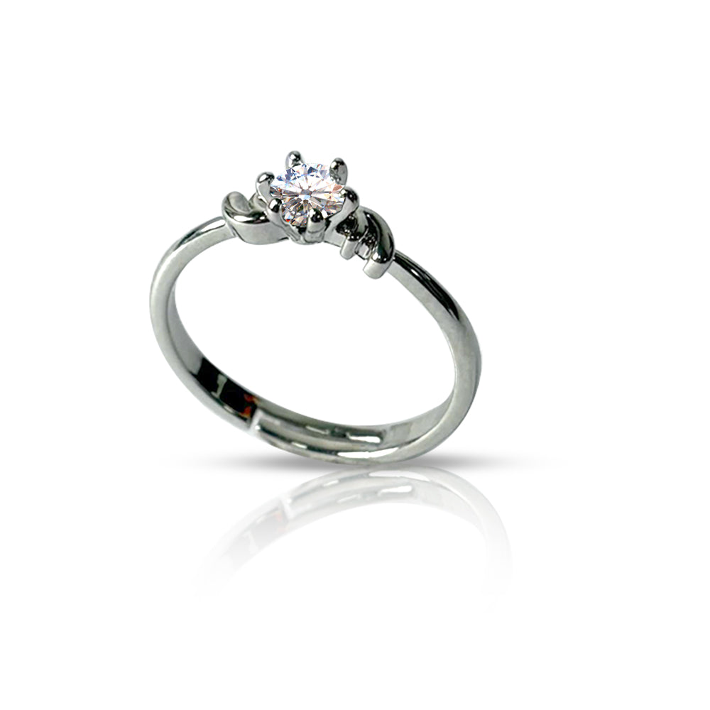 Royal Elegance Silver Solitaire Ring