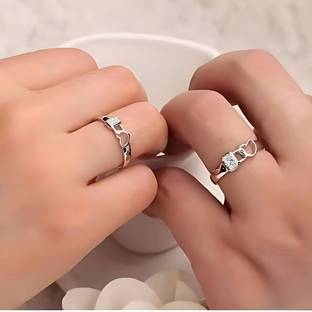 Sterling Silver Plated Ring For Couple