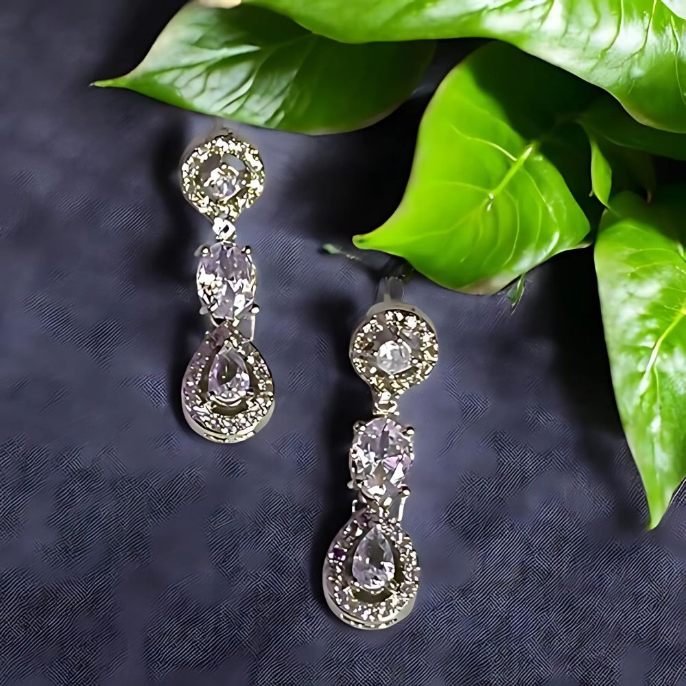 SPECIAL Women Silver Plated AD-Studded Necklace and Earrings