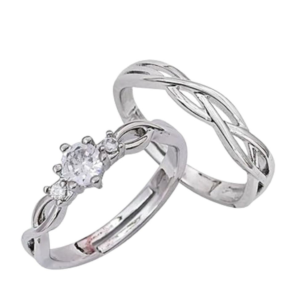 Special Adjustable Couple Ring for lovers in Sterling silver Plated