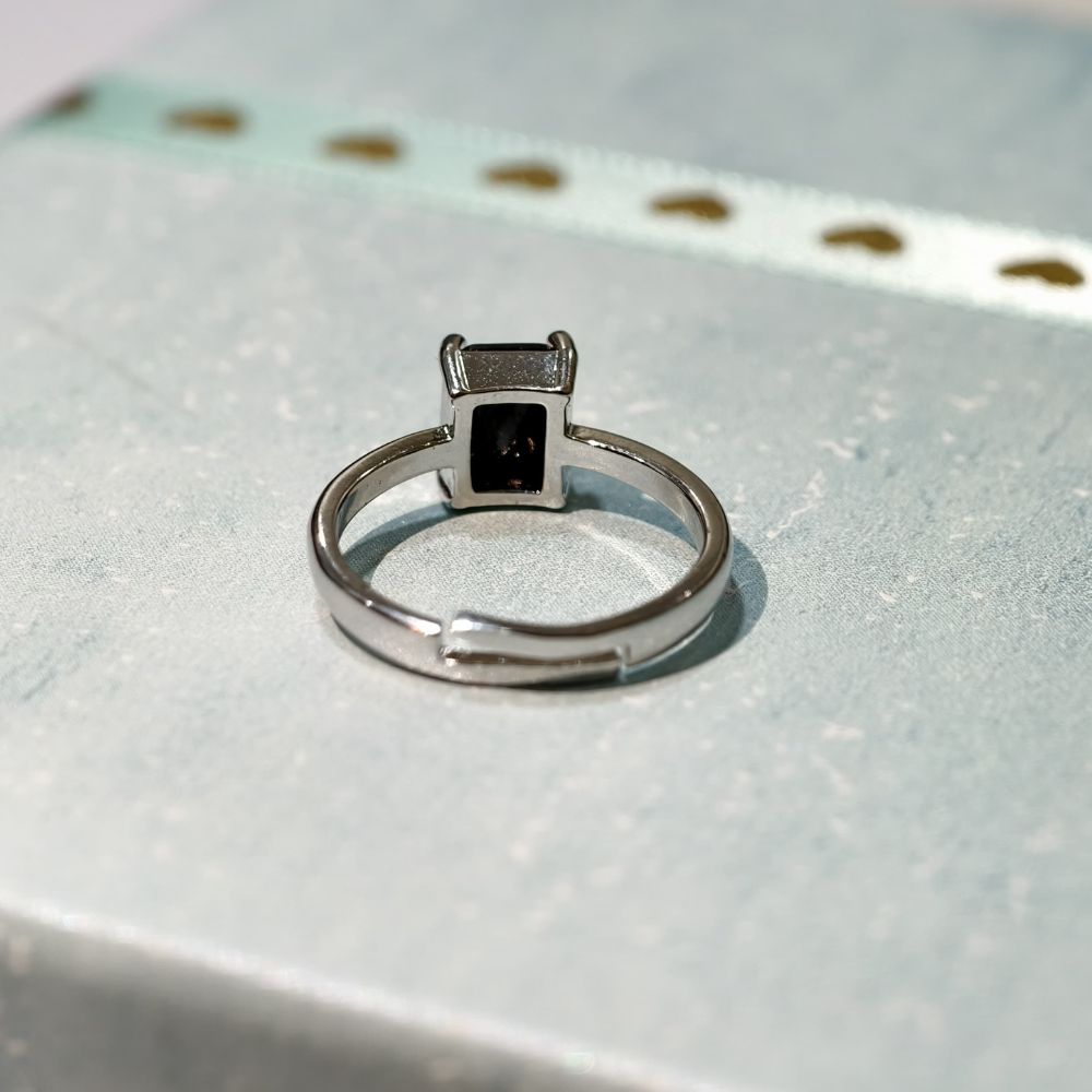 Emerald Cut Black American Diamond Ring for Women
