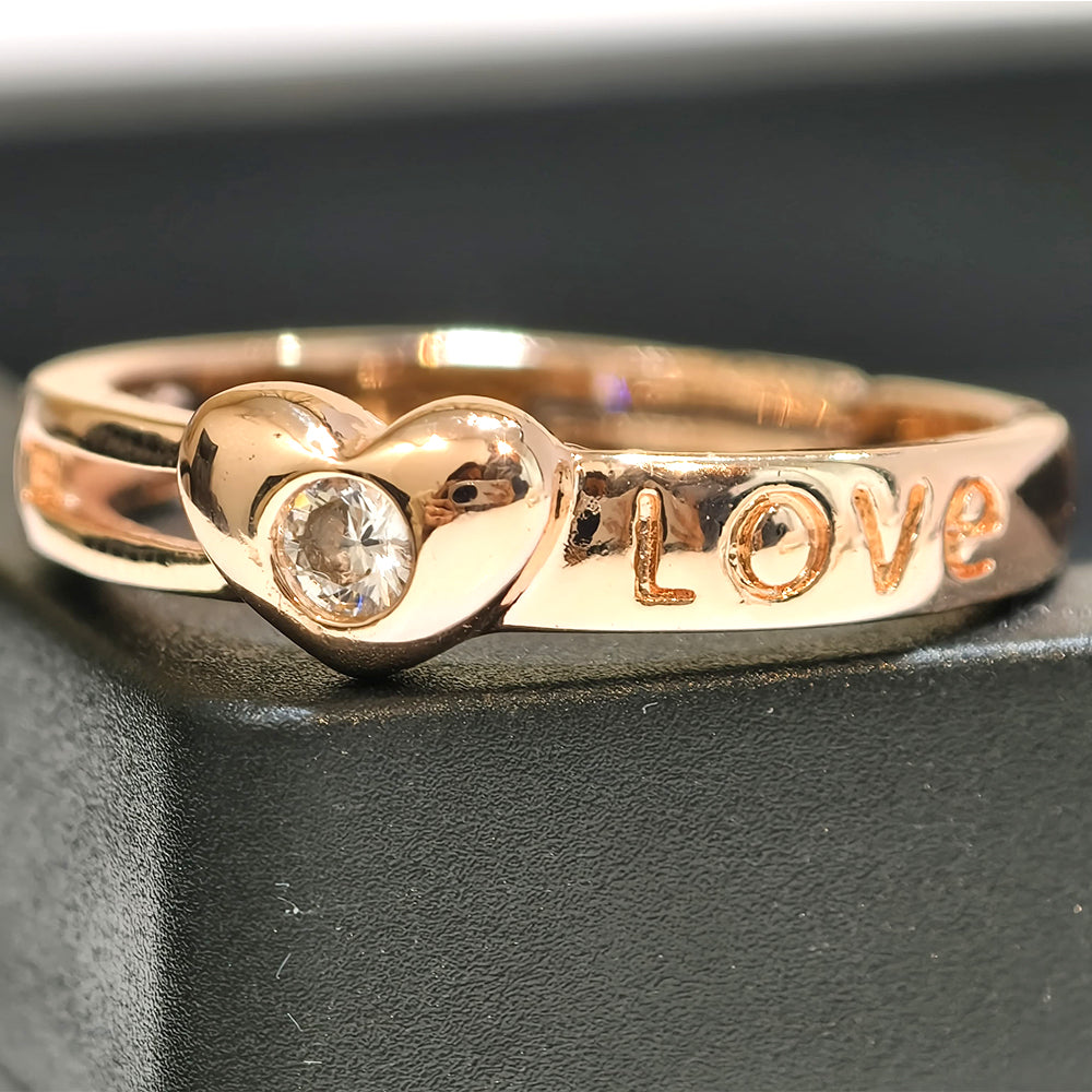 Special Rose Gold Plated Solitaire Couple Ring Set