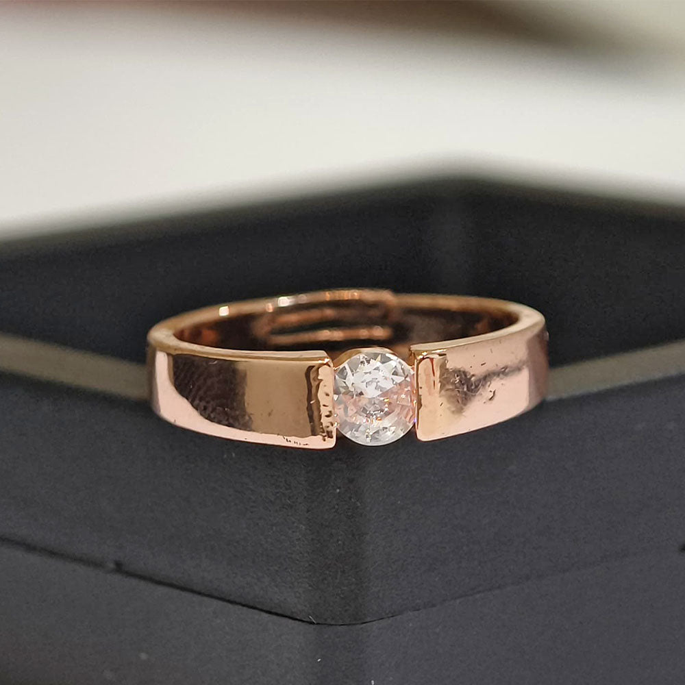 Elegant Rose Gold His & Hers Crown Couple Rings