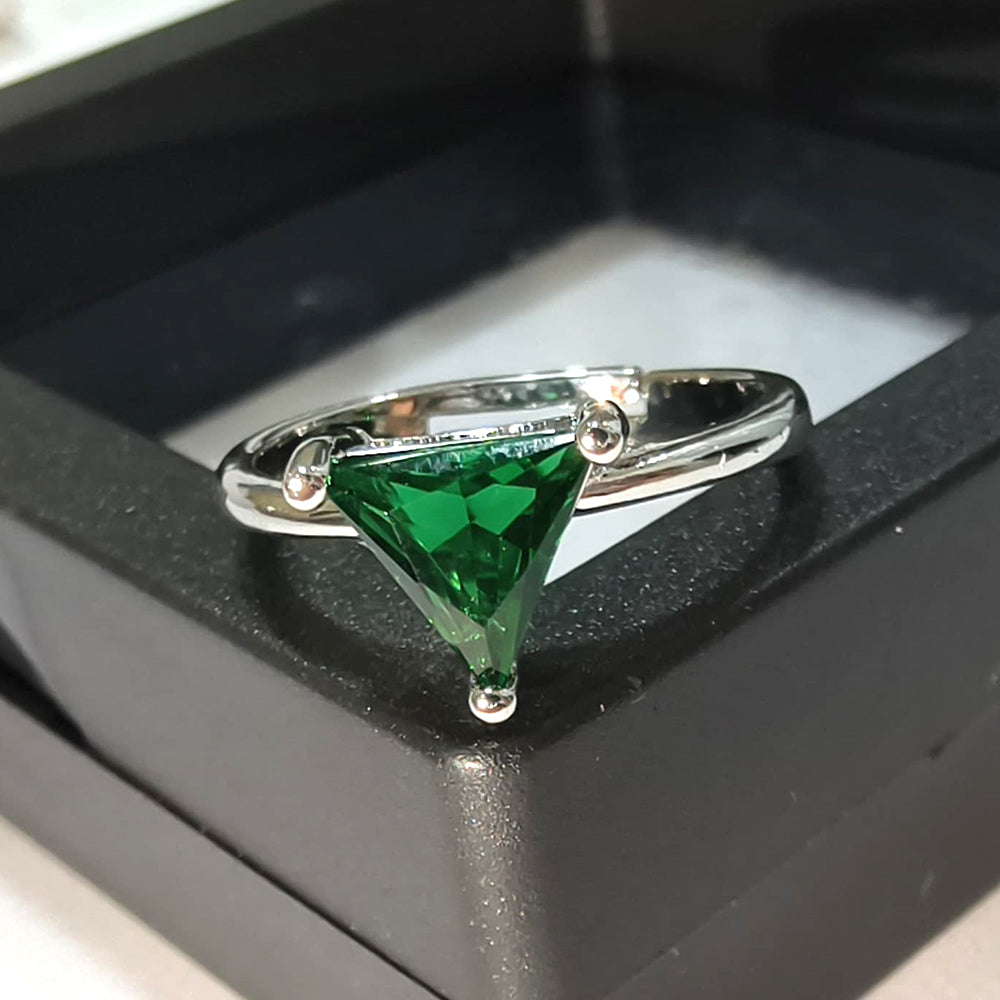 Emerald Trillion Elegance Ring