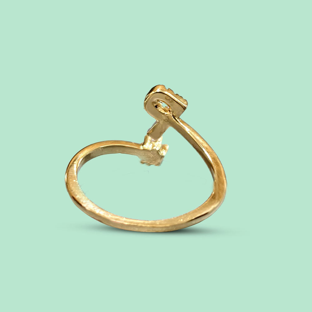 Special Women Zircon Adjustable Ring (P) Letter