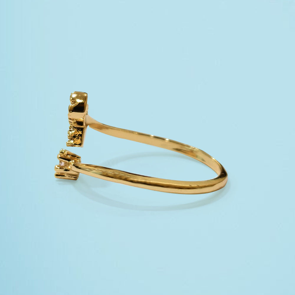 Special Women Zircon Adjustable Ring (P) Letter