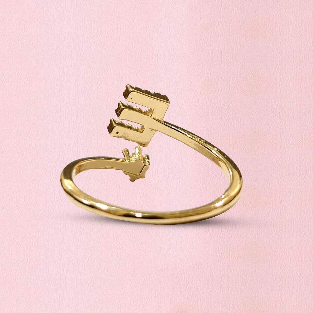 Special Women Zircon Adjustable Ring (E) Letter