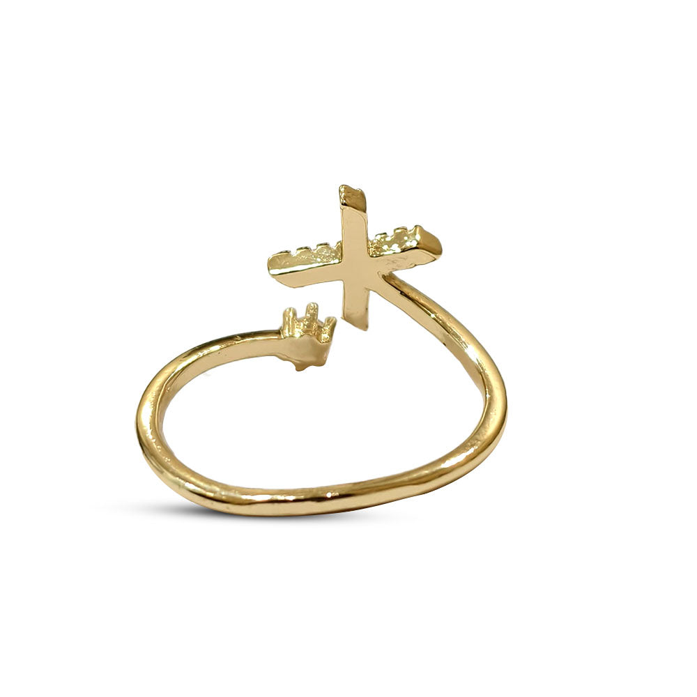 Special Women Zircon Adjustable Ring (X) Letter