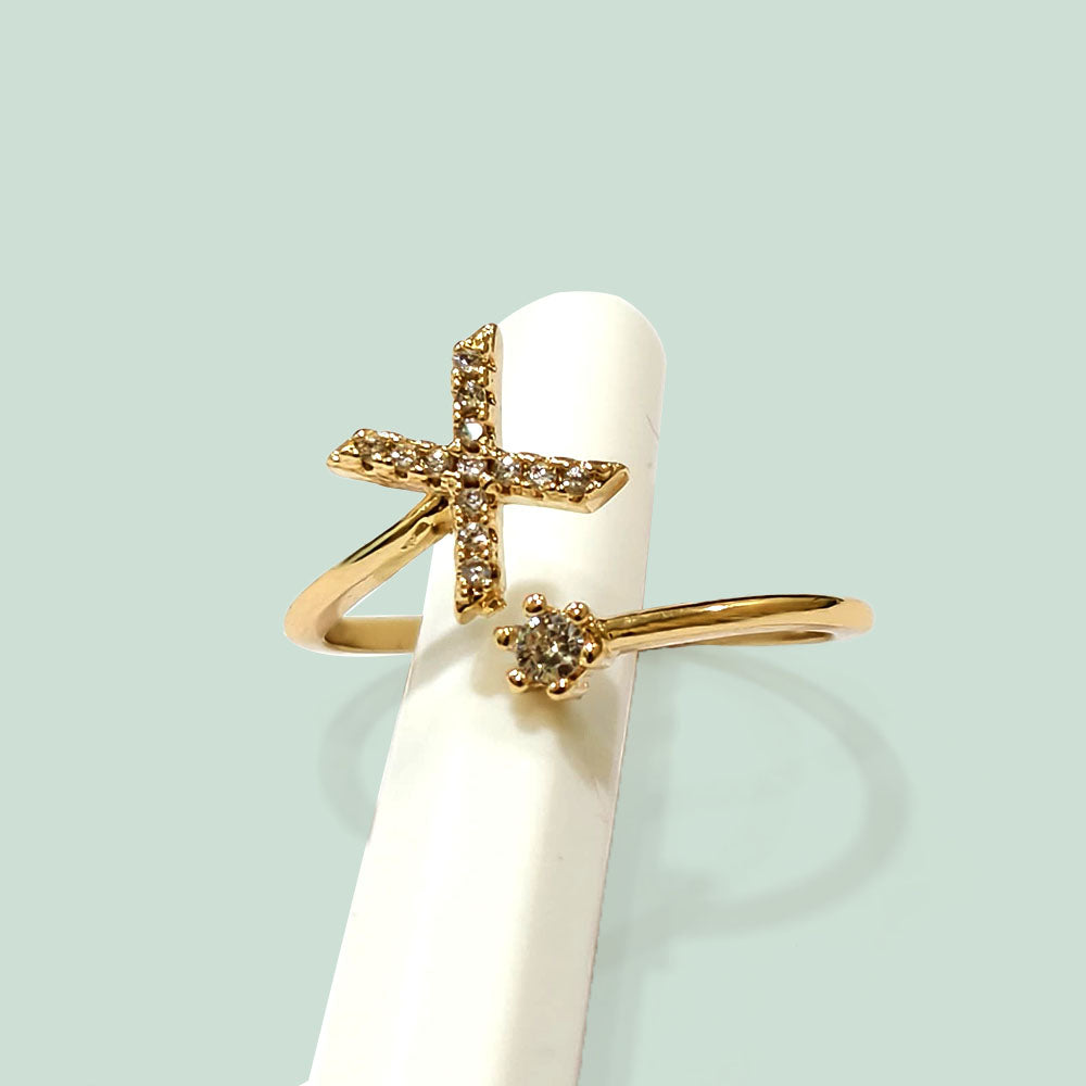 Special Women Zircon Adjustable Ring (X) Letter