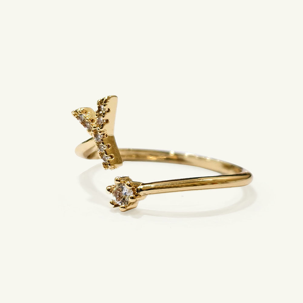 Special Women Zircon Adjustable Ring (Y) Letter