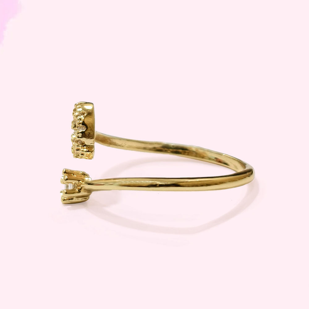 Special Women Zircon Adjustable Ring (Q) Letter