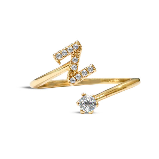Special Women Zircon Adjustable Ring (Z) Letter
