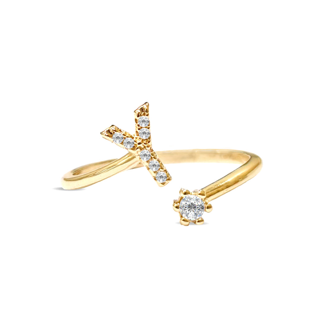 Special Women Zircon Adjustable Ring (Y) Letter