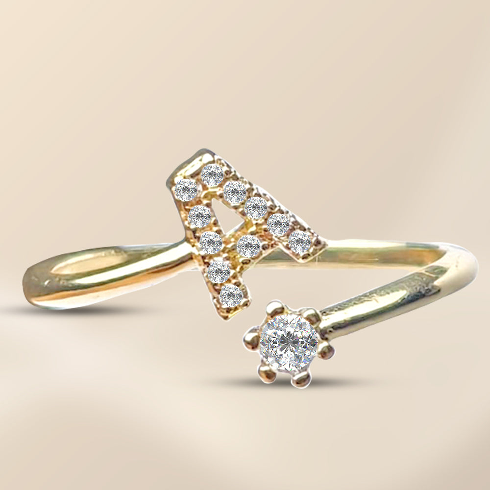 Special Women Zircon Adjustable Ring (A) Letter