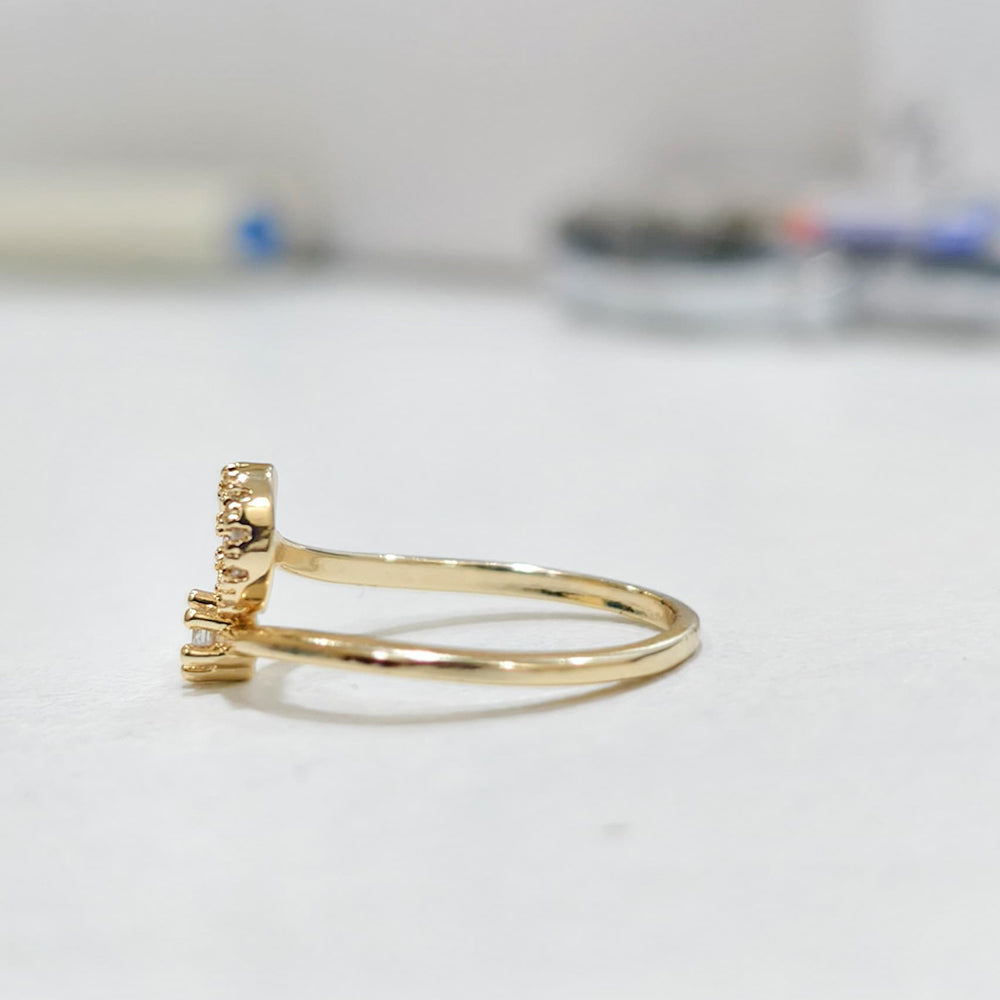 Special Women Zircon Adjustable Ring (O) Letter