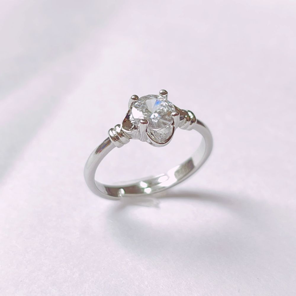White Topaz Engagement Ring