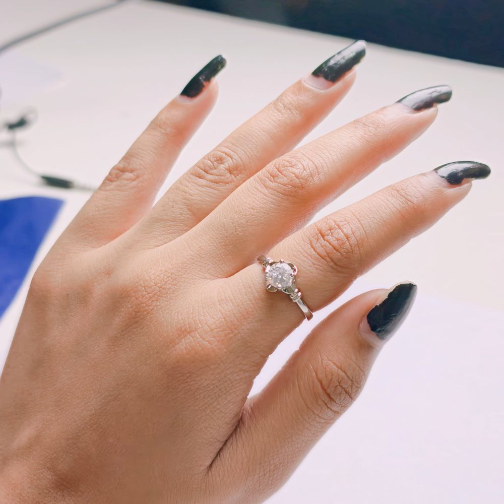 White Topaz Engagement Ring