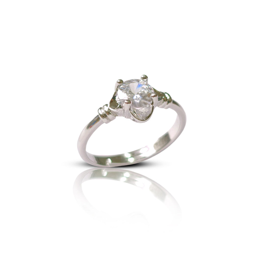 White Topaz Engagement Ring